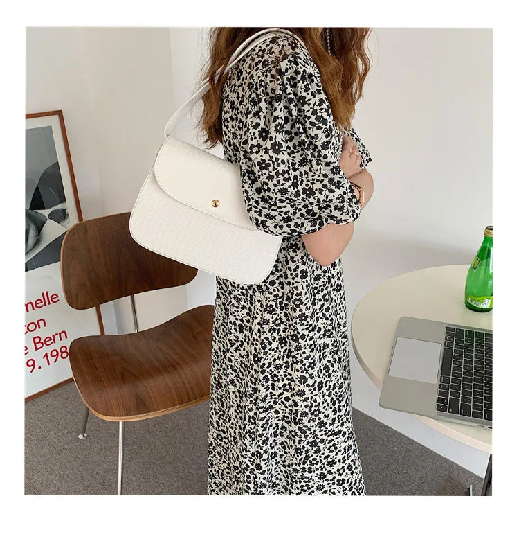 Retro PU Leather Small Square Shoulder Bag for Women