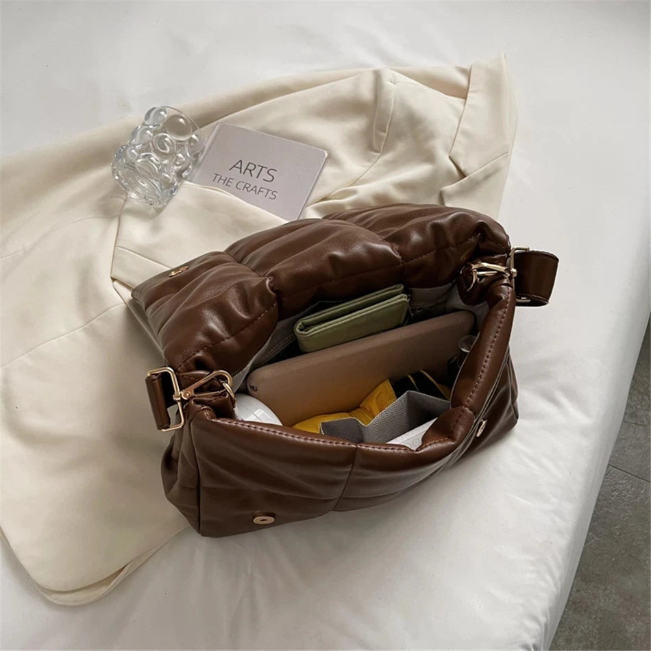 Soft Pu Leather Shoulder Bag Winter Style Crossbody Bag
