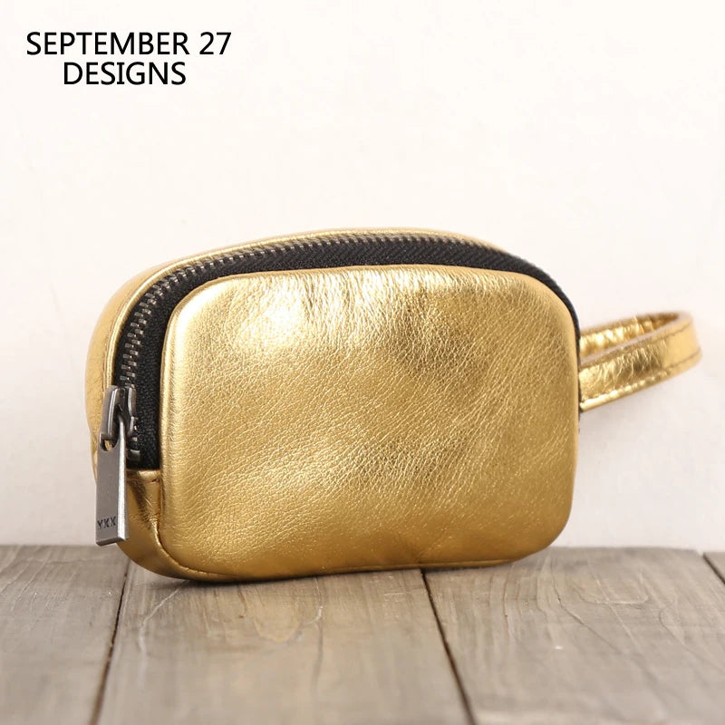 Women Leather Car Key Case Zipper Wallet