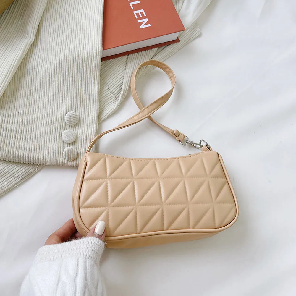 Women's Checkered PU Leather Shoulder Bag