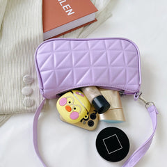 Women's Checkered PU Leather Shoulder Bag