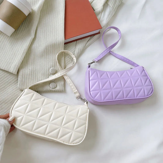 Women's Checkered PU Leather Shoulder Bag