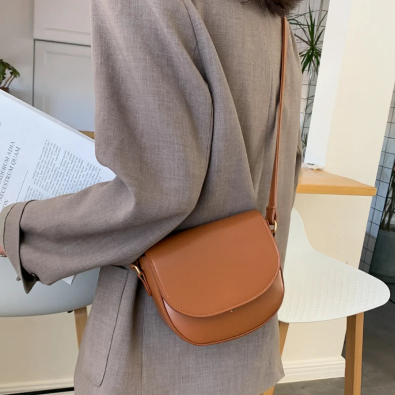 Crossbody Bag for Women Solid Flap Shoulder Tote Small Handbag