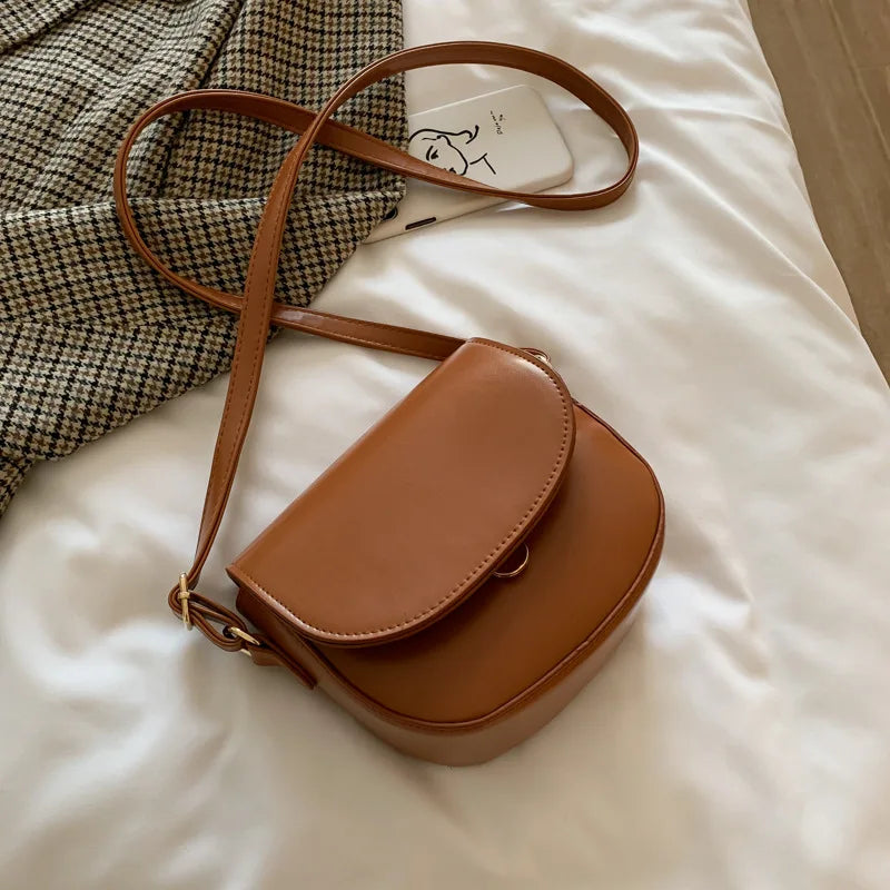 Crossbody Bag for Women Solid Flap Shoulder Tote Small Handbag