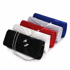 Bridal Rhinestone Chain Clutch Bag Evening Handbag