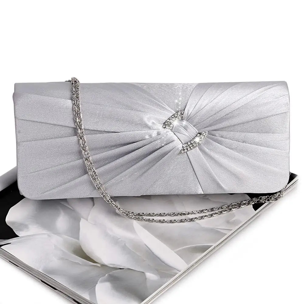 Women's Bridal Rhinestone Chain Clutch Bag