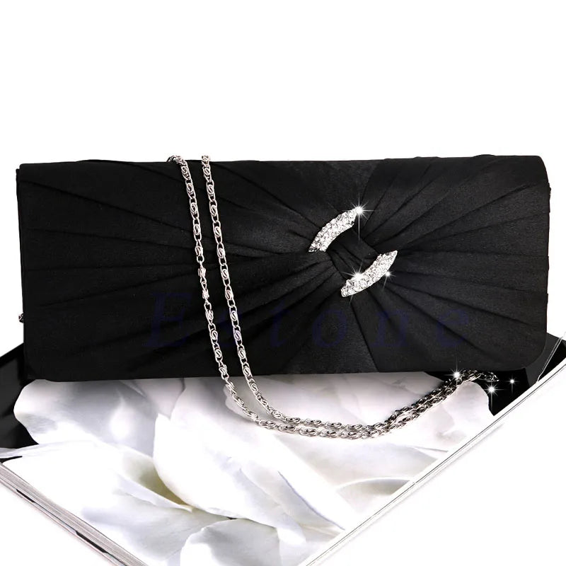 Women's Bridal Rhinestone Chain Clutch Bag