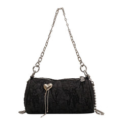 Women's Cylinder Shoulder Bag Love Small Messenger Metal Chain Wallet
