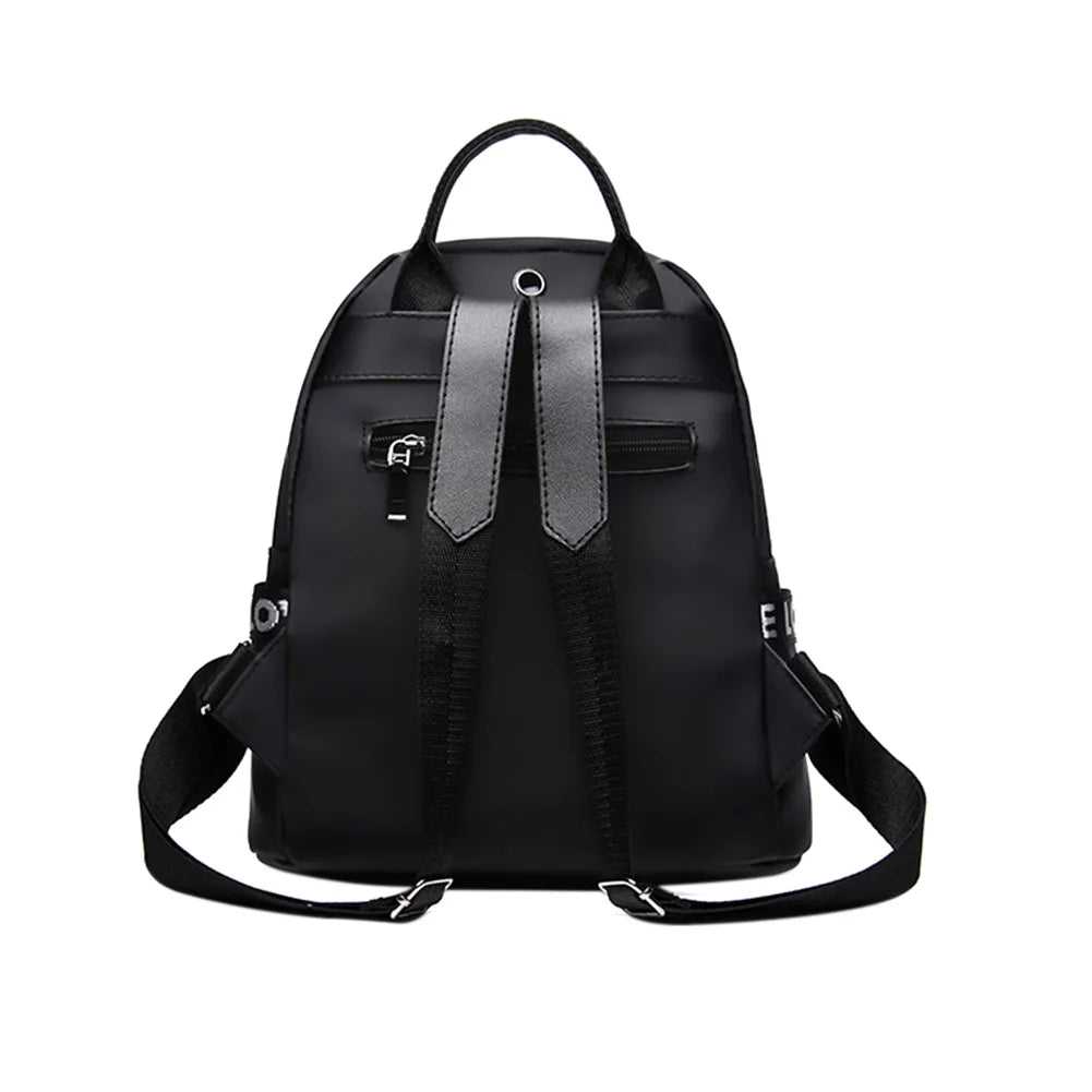 Women's Oxford Backpack School Travel Shoulder Bag with Bear Pendant