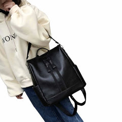Women's PU Leather Backpack Large Capacity Shoulder Bag