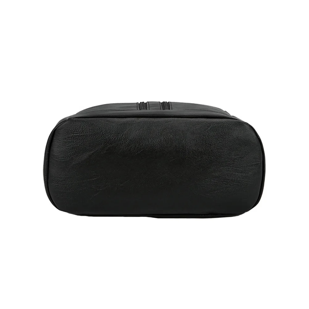 Women's PU Leather Backpack Large Capacity Shoulder Bag