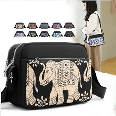 Women's Nylon Print Shoulder Messenger Bags Lovely Small Square Bags