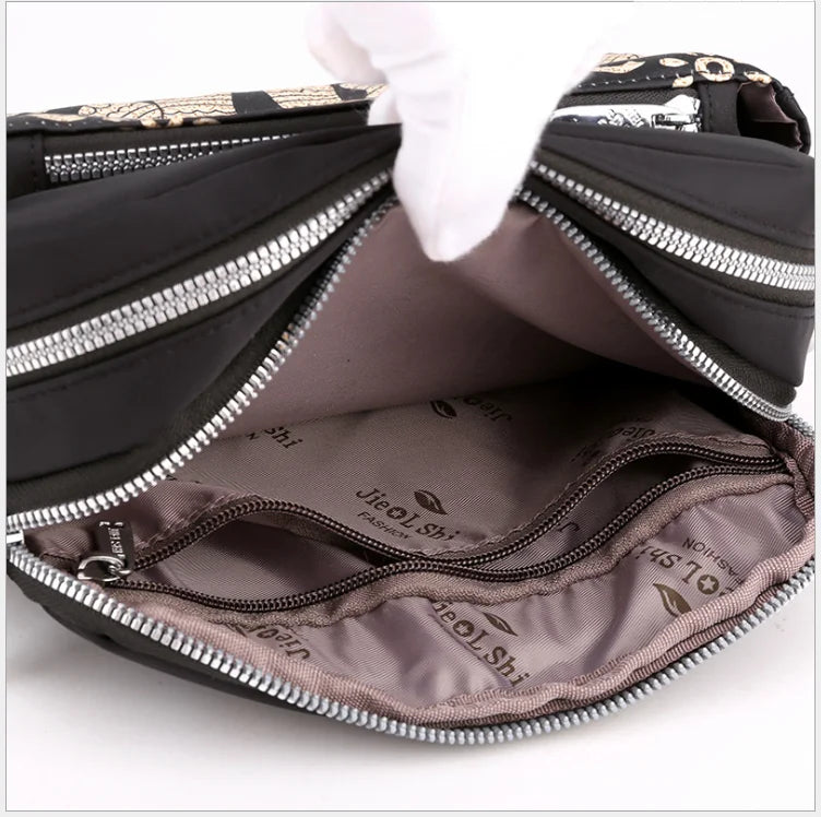 Women's Nylon Print Shoulder Messenger Bags Lovely Small Square Bags
