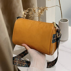 Colorful Embroidery Shoulder Strap Pillow Bag Crossbody Boston Cylinder Bags
