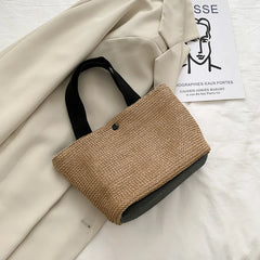 Woven Beach Bag Seaside Vacation Leisure Handbag Fresh Pastoral Straw Woven Bags