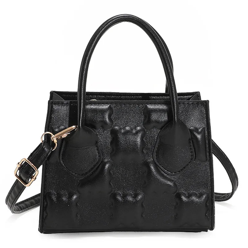 Zipper Pressure Flowers Large Capacity Handbag