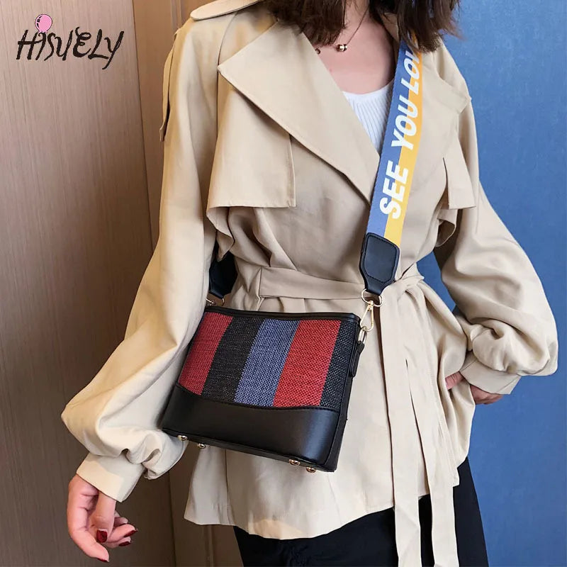 Women's Leather Bucket Bag Crossbody