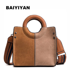 Matter PU Leather Panelled Women handbag Ladies Shoulder Bag