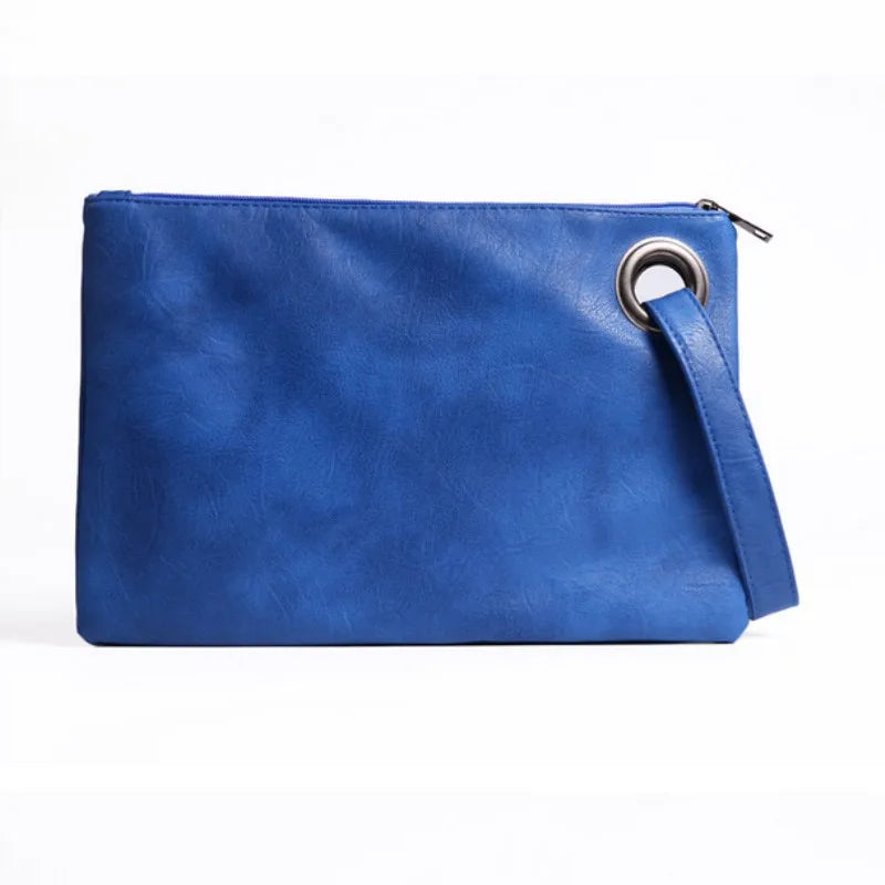 Women's Leather Envelope Clutch Evening Handbag