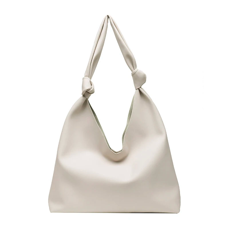 Stylish PU Leather Bucket Tote Shopping Bag High Capacity