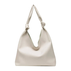 Stylish PU Leather Bucket Tote Shopping Bag High Capacity