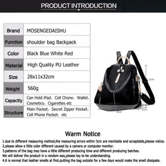 Stylish PU Leather Ladies Backpack Shoulder Bag