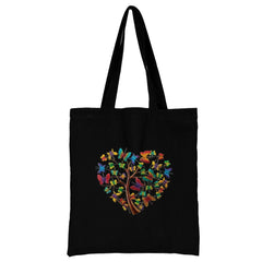 Foldable Reusable Casual Butterfly Print Canvas Shoulder Bag