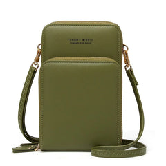 Women's Touch Screen Phone Bag Large Capacity Soft Leather Shoulder Wallet