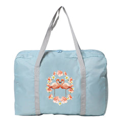 Flamingo Print Foldable Storage Handbag Women Camping Travel Bag