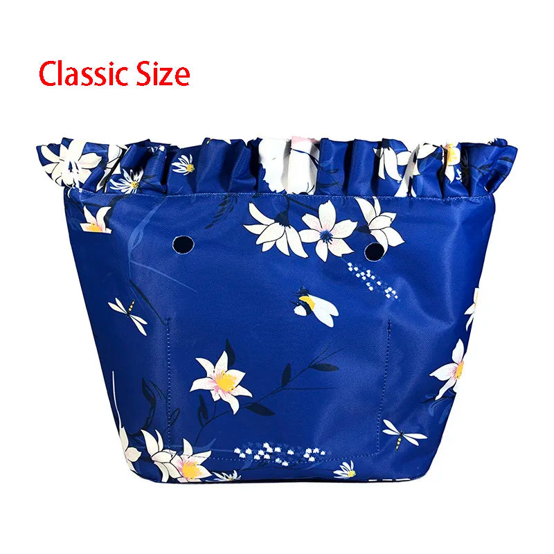 Floral Border Waterproof Inner Lining Insert For Classic Mini O Bag