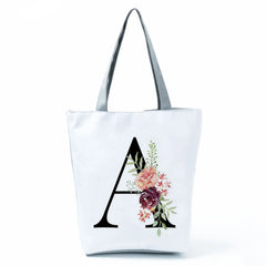 Flower Letter Shoulder Bag High Capacity Eco-Friendly Handbag