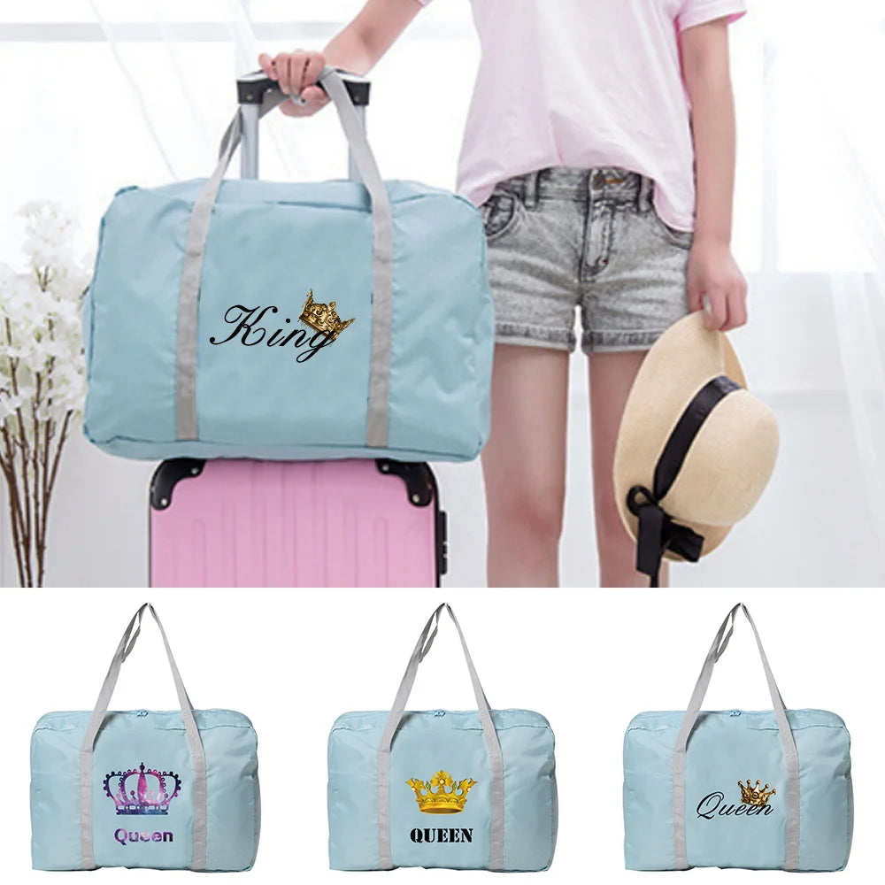 Large Capacity Folding Travel Bag Nylon Weekend Organizer Clothes Storage