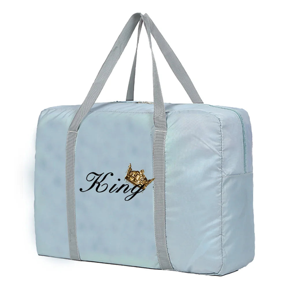 Large Capacity Folding Travel Bag Nylon Weekend Organizer Clothes Storage