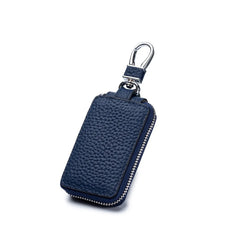 Vintage Leather Car Key Pouch Red Orange Khaki