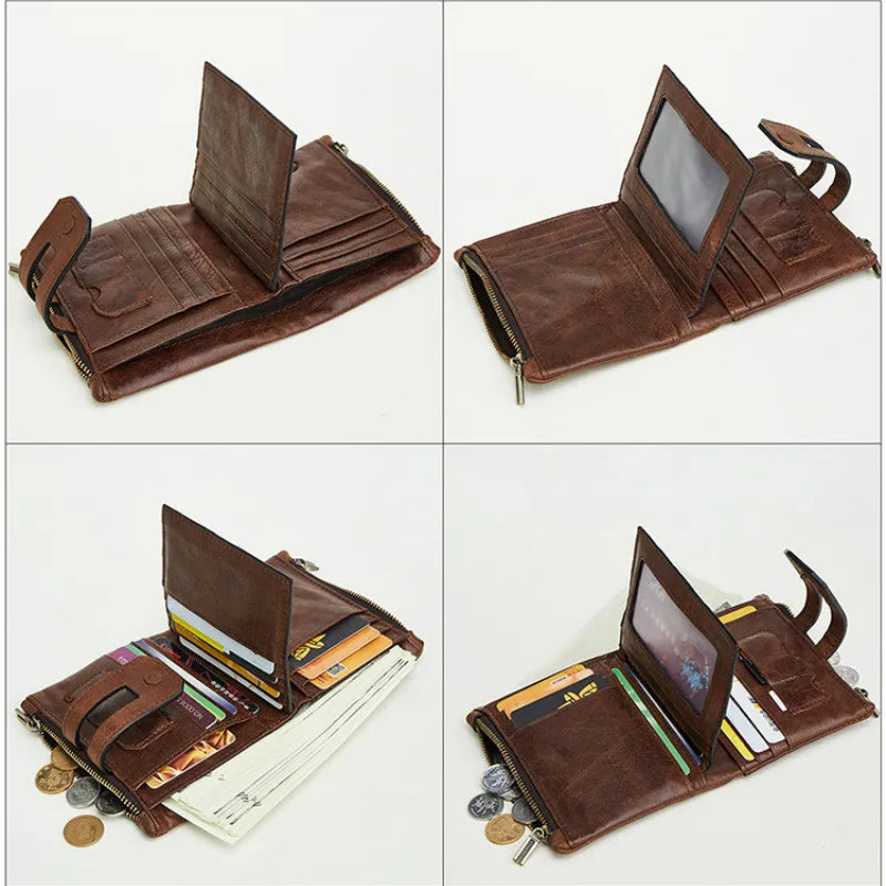Anti-RFID Leather Men's Wallet Large Capacity