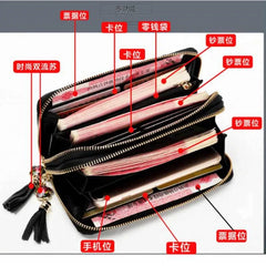 Women's Long Leather Wallet Floral Clutch Purse