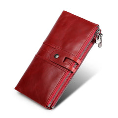 Retro RFID Leather Wallet Multifunctional Clutch