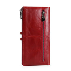 Retro RFID Leather Wallet Multifunctional Clutch