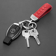 Leather Weave Car Keychain Lanyard Keychain Car Key Ring Holder Men Women