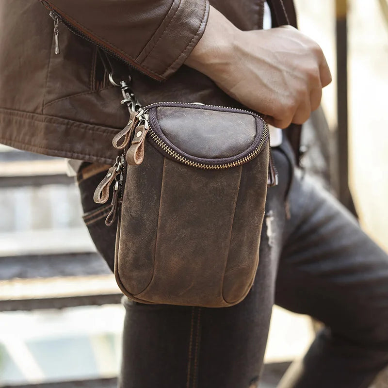 Vintage Small Shoulder Messenger Bag Hook Fanny Waist Belt Pack