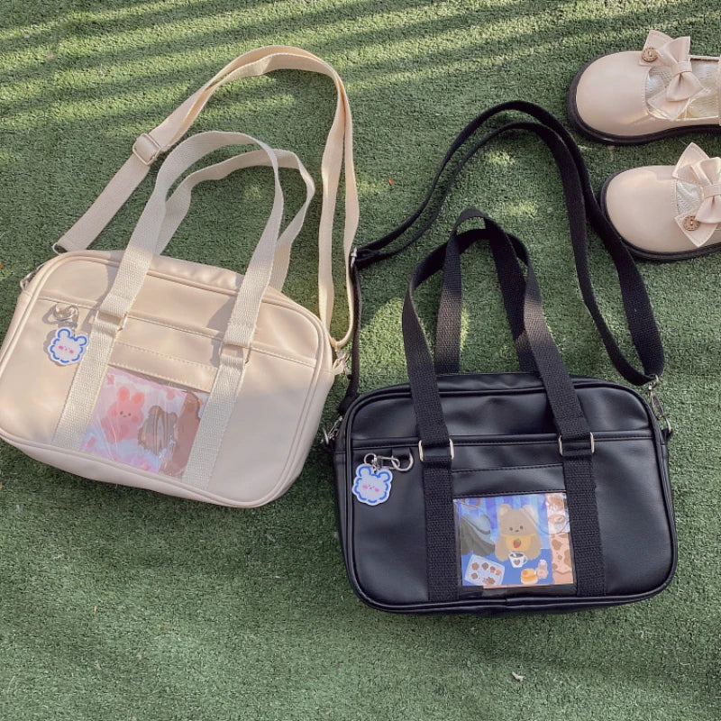 Girl Uniform Bag Japanese PU Commuter Messenger Bags