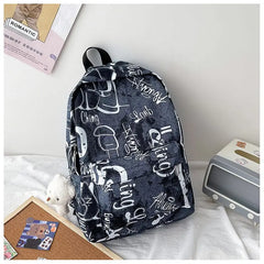 Graffiti Waterproof Nylon Schoolbags Teenage Girls Casual Children Shoulder Bag