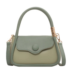 Green PU Leather Shoulder Bag Crossbody Small Flap Messenger