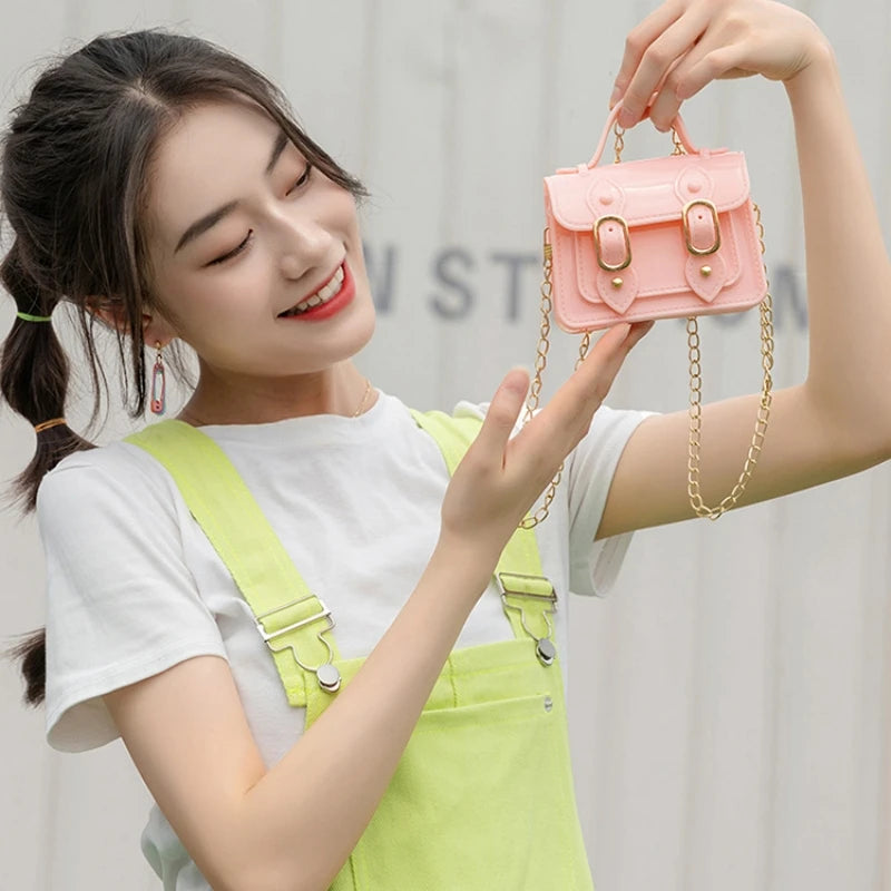 Sweet Crossbody Jelly Bag Chain Small Square Shoulder Bag