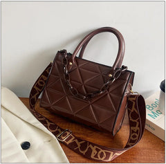 Lingge Crossbody Bag Large Capacity Solid Shoulder Bag
