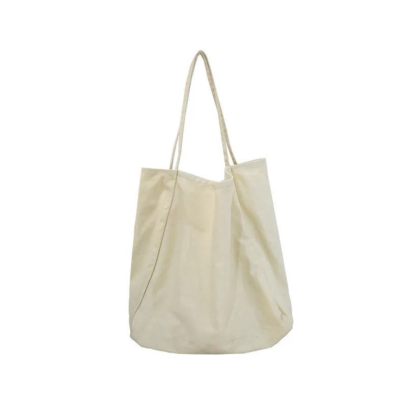 Large Capacity Minimalist Shoulder Bag Casual Canvas Tote Shopping Bag