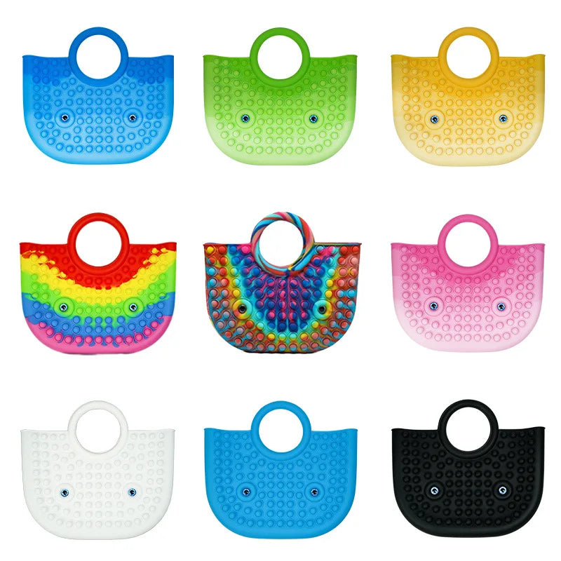 Handbag Pops Fidget Toy Rainbow Push Bubble Dimmer Antistress