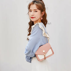 Tassel Chain Crossbody Bag Small Cat Patchwork