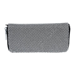 Rhinestone Wallet Handbag with Chain Strap Zipper Closure