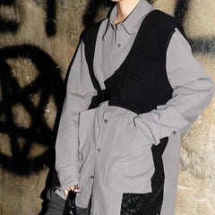 Harajuku Rock One Shoulder Buckle Vest Streetwear
